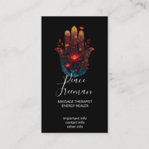 Ember Lotus Hamsa Hand Design Business Card