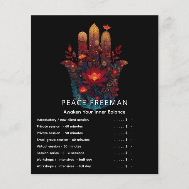 Ember Lotus | Hamsa Hand Design Flyer (Front)