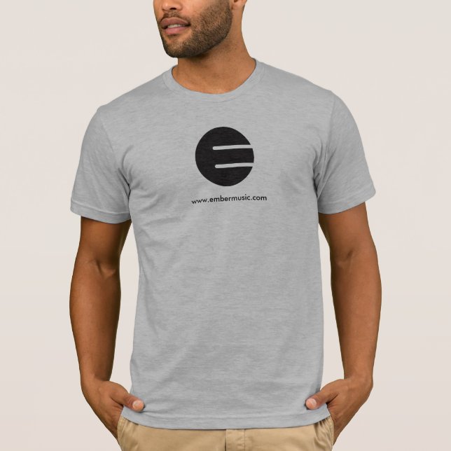 Ember Music "Black E" T-Shirt -  AA Heather Grey (Front)