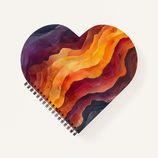 Ember Strata – Abstract Layers of Earth and Fire Notebook (Front)