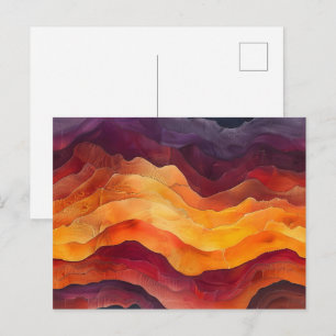 Ember Strata – Abstract Layers of Earth and Fire Postcard