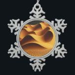 Ember Valleys Snowflake Pewter Christmas Ornament<br><div class="desc">This stunning artwork captures the elegance of golden sand dunes stretching endlessly across a vast desert. Gentle curves and flowing lines create a hypnotic rhythm, while soft lighting casts warm highlights and deep shadows that emphasize the natural textures. Ideal for evoking a sense of calm, warmth, and timeless beauty in...</div>