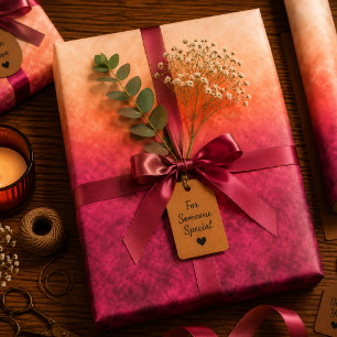 Emberblush Rise Wrapping Paper Sheet
