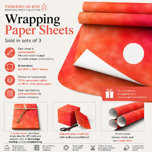 Emberblush Rise Wrapping Paper Sheet