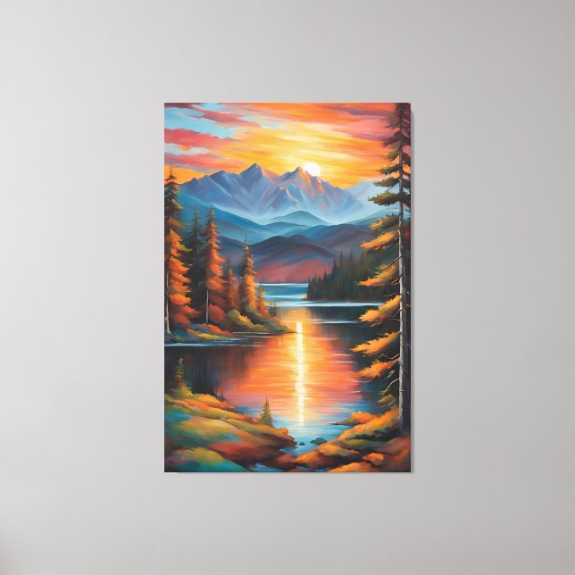 Embers Across the Alpine Mirror Canvas Print (Front)