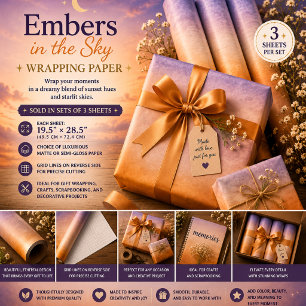 Embers in the Sky Wrapping Paper Sheet