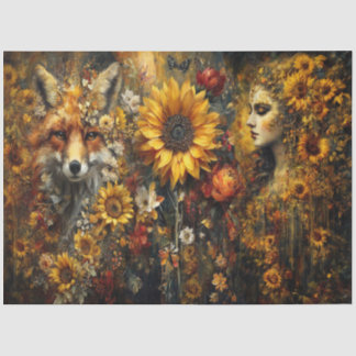 Ember's Of Autumn Fox Collage Tissue Paper