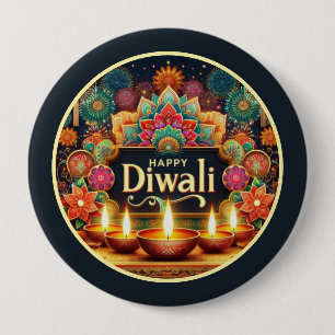 Embers of Joy and Tradition Diwali 10 Cm Round Badge