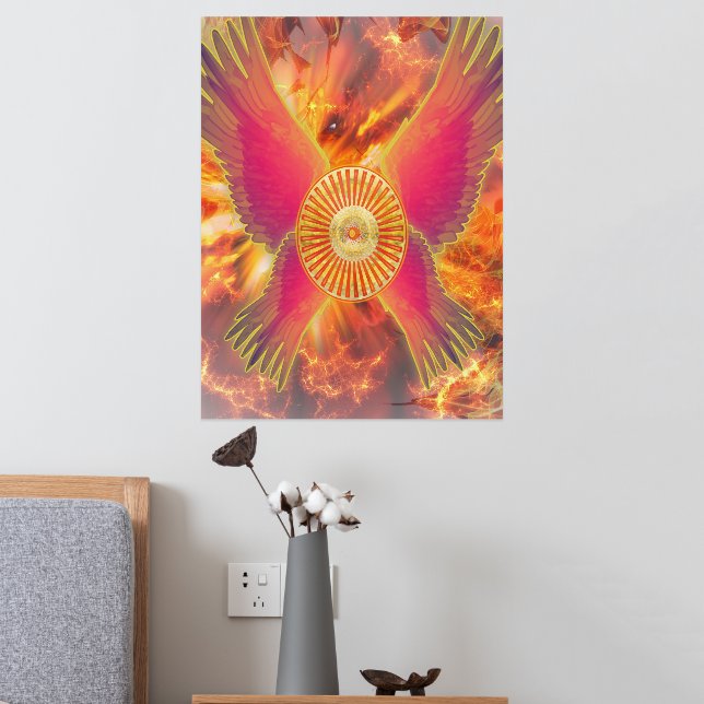 Embers of Vitality: Unleashing the Fire of Life Foil Prints (In Situ (Bedroom 2))