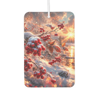 Embers of Winter Red Berries Snow Car Air Freshener