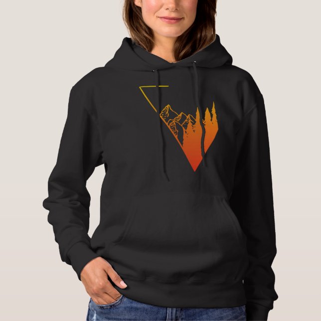 Emblem mountain panorama and forest  easy going fa hoodie (Front)
