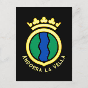 Emblem of Andorra la Vella Postcard