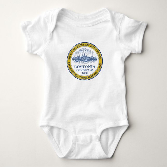 Emblem of Boston, Massachusetts Baby Bodysuit (Front)