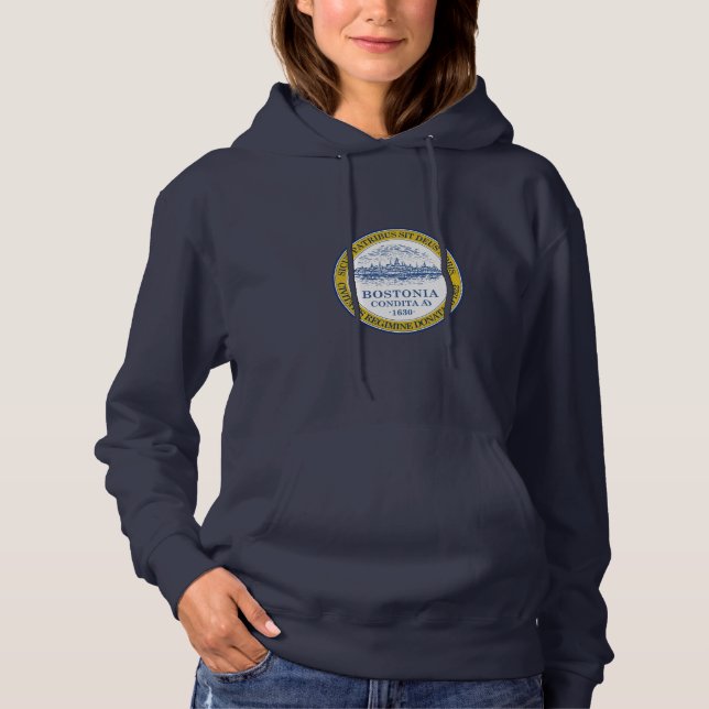 Emblem of Boston, Massachusetts Hoodie (Front)