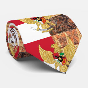 Emblem of Indonesia - Garuda Pancasila  Batik Flag Tie