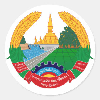 Emblem of Laos Classic Round Sticker