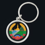 Emblem of Laos Key Ring<br><div class="desc">Emblem of the country of Laos. Sathalanalat Paxathipatai Paxaxôn Lao.</div>