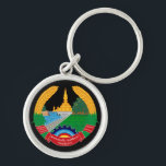 Emblem of Laos Key Ring<br><div class="desc">Emblem of the country of Laos. Sathalanalat Paxathipatai Paxaxôn Lao.</div>