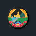 Emblem of Laos Magnet<br><div class="desc">Emblem of the country of Laos. Sathalanalat Paxathipatai Paxaxôn Lao.</div>