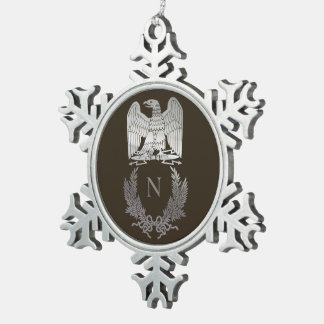 Emblem of Napoleon Bonaparte Snowflake Pewter Christmas Ornament