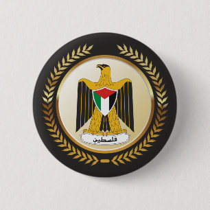 Emblem Of Palestine 6 Cm Round Badge
