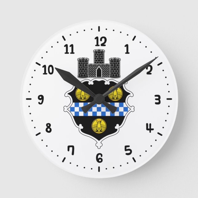 Emblem of Pittsburgh, Pennsylvania Square Wall Clo Round Clock (Front)