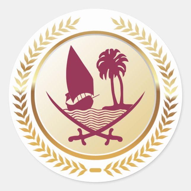 Emblem of Qatar Classic Round Sticker (Front)