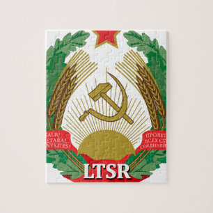 Emblem of the Lithuanian SSR - Lietuvos TSR Herbas Jigsaw Puzzle