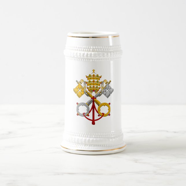 Emblem of the Papacy Official Pope Symbol Coat Beer Stein (Center)