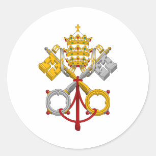 Emblem of the Papacy Official Pope Symbol Coat Classic Round Sticker