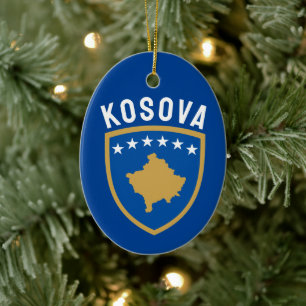 Emblem of the Republic of Kosovo Ceramic Tree Decoration