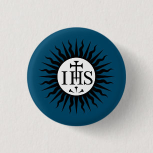 Emblem of the Society of Jesus  3 Cm Round Badge