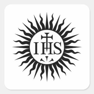 Emblem of the Society of Jesus Monogram Square Sticker