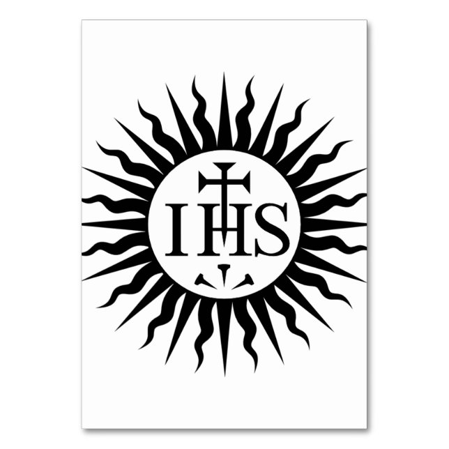 Emblem of the Society of Jesus  Table Number (Front)