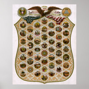Emblems of the United States 1876 Poster
