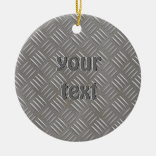 Embossed Aluminium Metal Look Custom Ceramic Tree Decoration