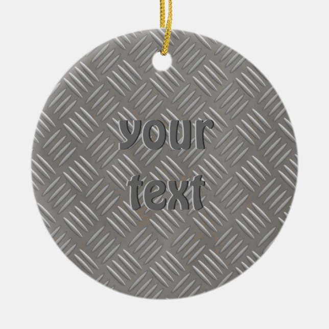 Embossed Aluminium Metal Look Custom Ceramic Tree Decoration (Front)