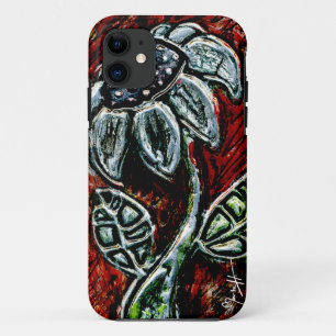 Embossed and Painted Metal Flower iPhone 11 Case