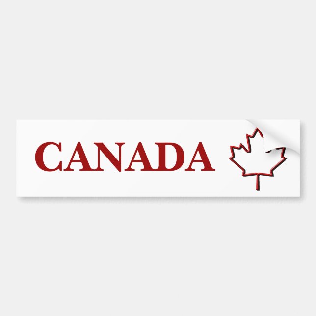 Embossed Canadian Maple Leaf Bumper Sticker (Front)