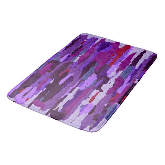 Embossed Chalk Shades of Purple and Red Bath Mat (Angled)