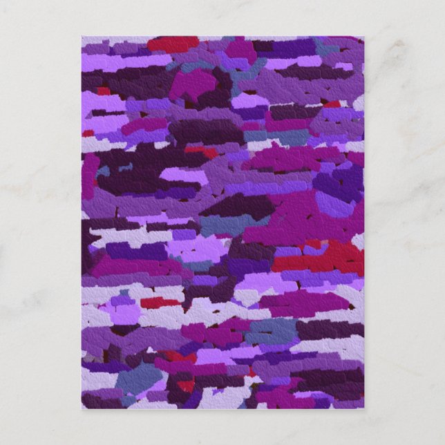 Embossed Chalk Shades of Purple and Red Postcard (Front)