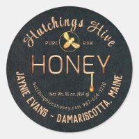 Embossed Copper Dripping Honey Label with Bee