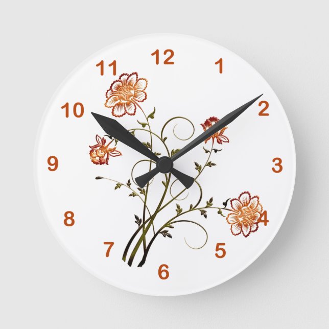 Embossed Copper Look Round Clock (Front)