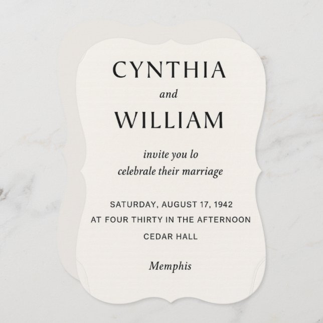 Embossed Cutout - Wedding Invitation (Front/Back)