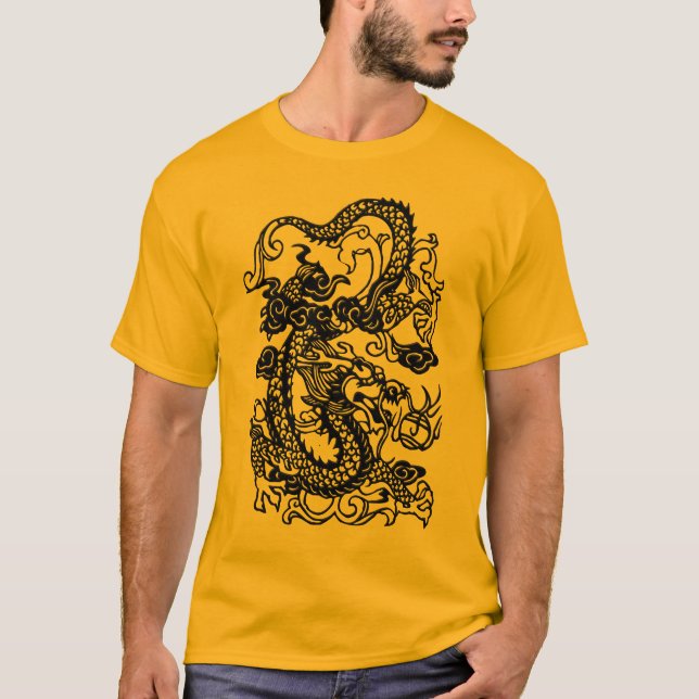 Embossed Dragon on Tangerine T shirt (Front)