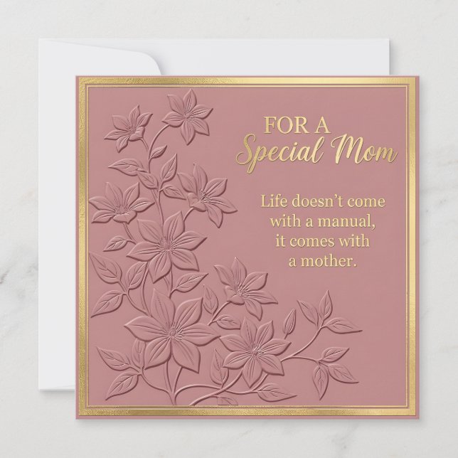 Embossed Floral Mother's Day Card (Front)
