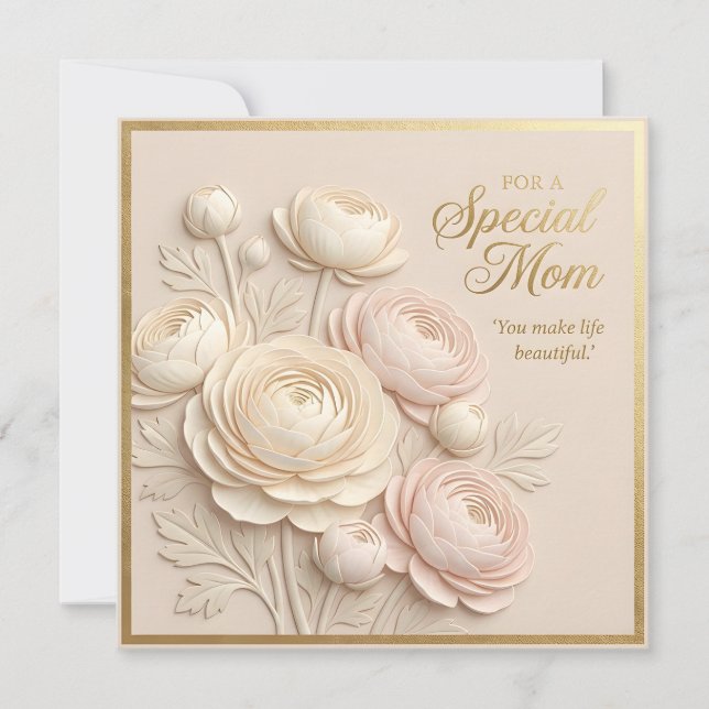 Embossed Floral Mother's Day Card (Front)