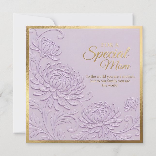 Embossed Floral Mother's Day Card (Front)