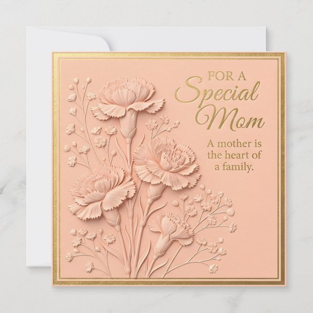 Embossed Floral Mother's Day Card (Front)