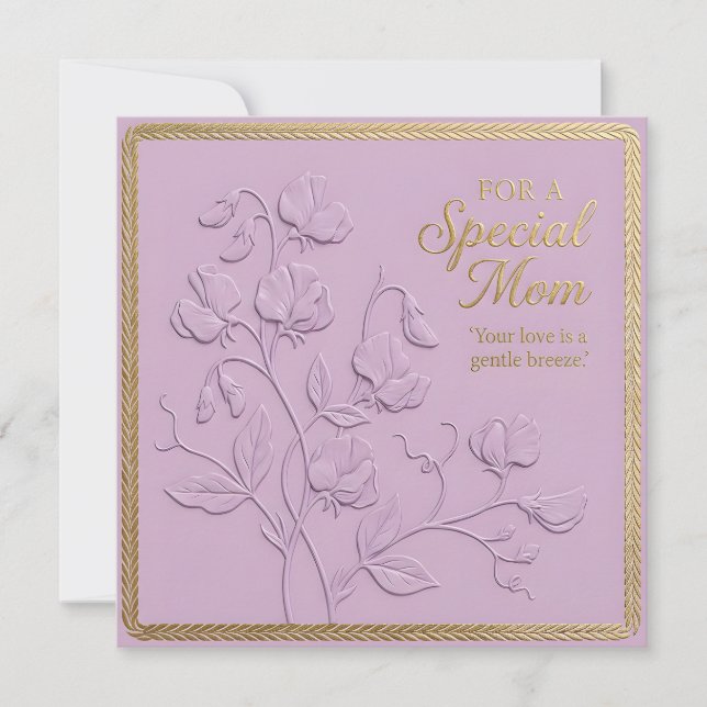 Embossed Floral Mother's Day Card (Front)